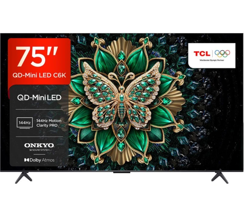 Image of 75" TCL C6KS QD-Mini LED 4K HDR Smart Google TV - 75C6KS, Black 5901292526184