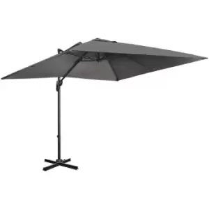 image of Outsunny 2.7 x 2.7 m Cantilever Parasol Garden Umbrella w/ Cross Base Dark Grey - Dark Grey