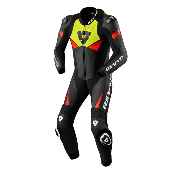 Image of REV'IT! Argon 2 One Piece Suit Black Neon Yellow Size 46