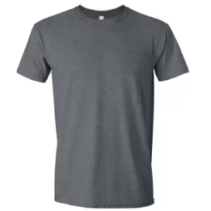 image of Gildan Mens Short Sleeve Soft-Style T-Shirt (S) (Dark Heather)