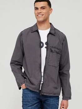 Image of BOSS Lool Zip Overshirt - Dark Grey Size M Men
