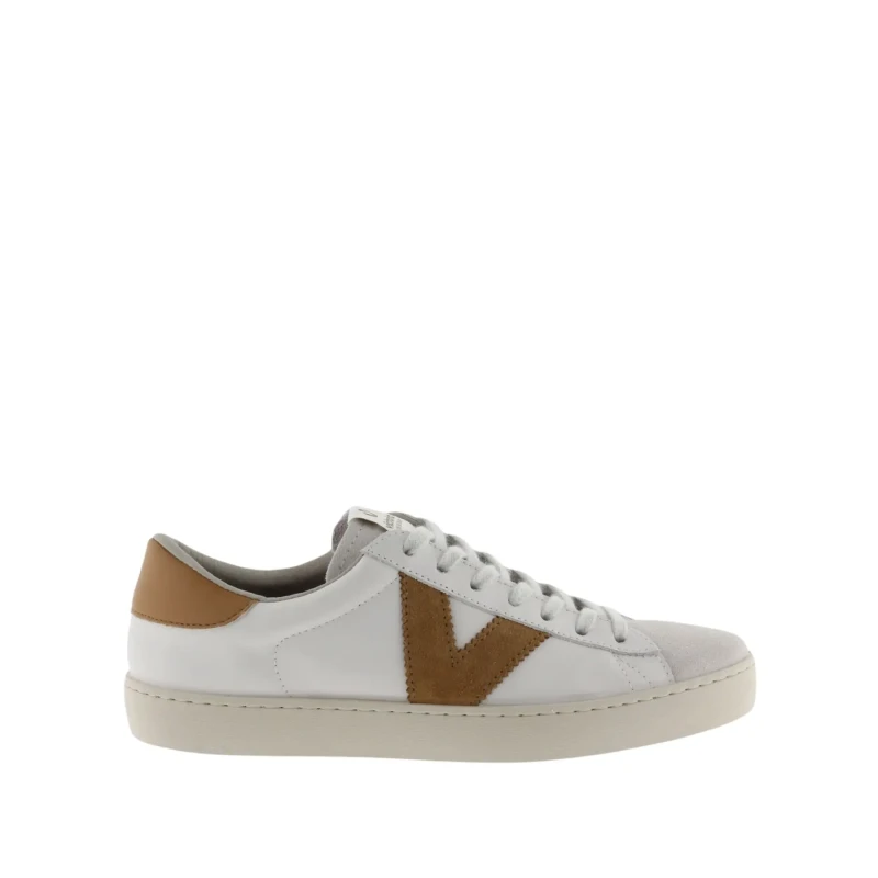 Image of VICTORIA Berlin Contrast Leather Trainers white/brown Women 36 (3.5);37 (4);38 (5);39 (5.5 to 6)