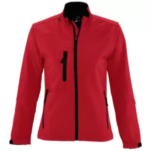 Image of SOLS Womens/Ladies Roxy Soft Shell Jacket (Breathable, Windproof And Water Resistant) (M) (Red)