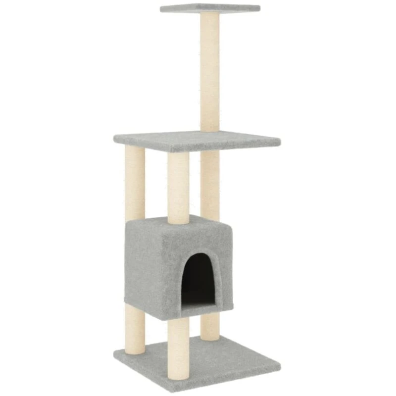 Image of VIDAXL Cat Tree with Sisal Scratching Posts Light Grey 104cm vidaXL 8720286669280