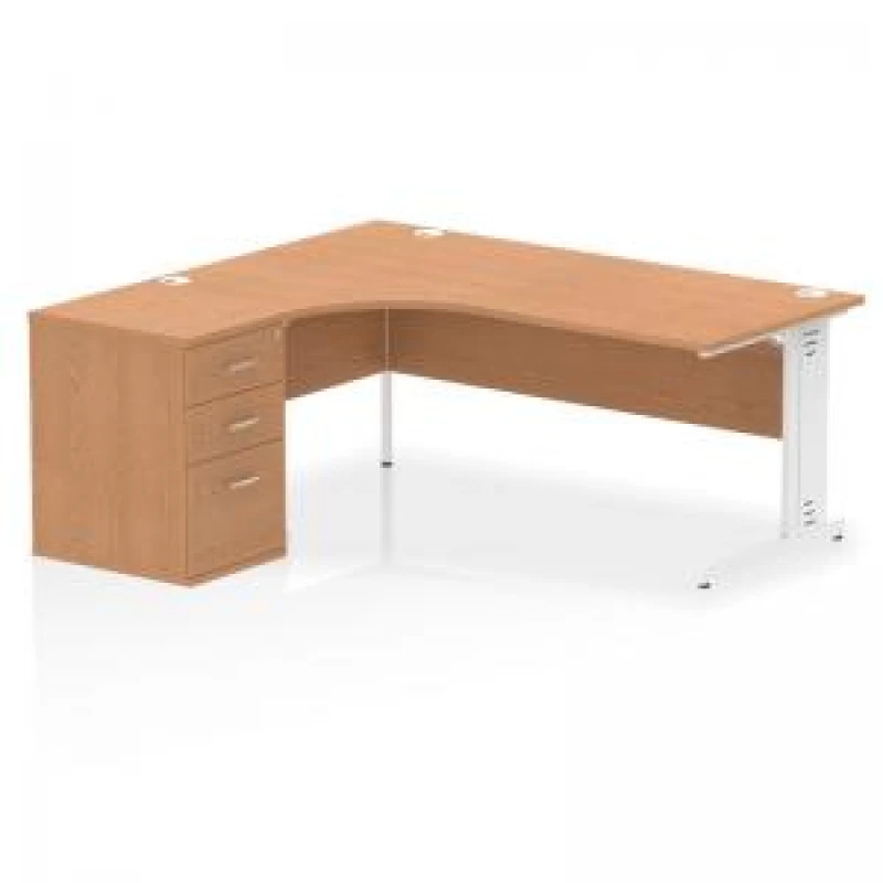 Image of Dynamic Office Solutions Impulse 1800mm Cable Managed Left Crescent Desk Workstation I004124