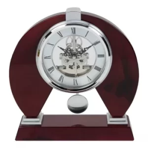 Image of WILLIAM WIDDOP Piano Finish Wooden Skeleton Mantel Clock