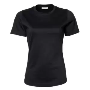 Image of Tee Jays Womens/Ladies Interlock Short Sleeve T-Shirt (2XL) (Black)