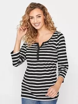Image of Long Tall Sally Navy Stripe 3/4 Sleeve H, Navy, Size 12, Women