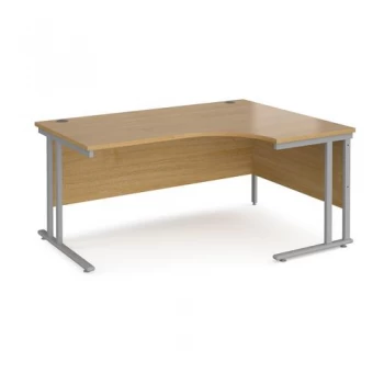 Image of Maestro 25 right hand ergonomic desk 1600mm wide silver cantilever leg
