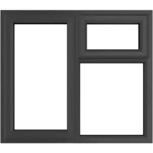Image of Crystal Casement uPVC Window Left Hand Opening Next To a Top Opener 1190mm x 1040mm Clear Double Glazing /White in Grey