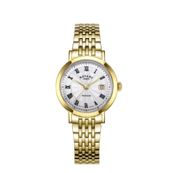 Image of Rotary LB05423-01 Womens Windsor Gold Tone Bracelet Wristw Colour - Silver