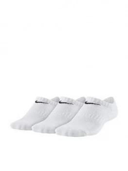 Image of Boys, Nike Childrens Performance No Show Training Socks - White/Black Size M 5-8