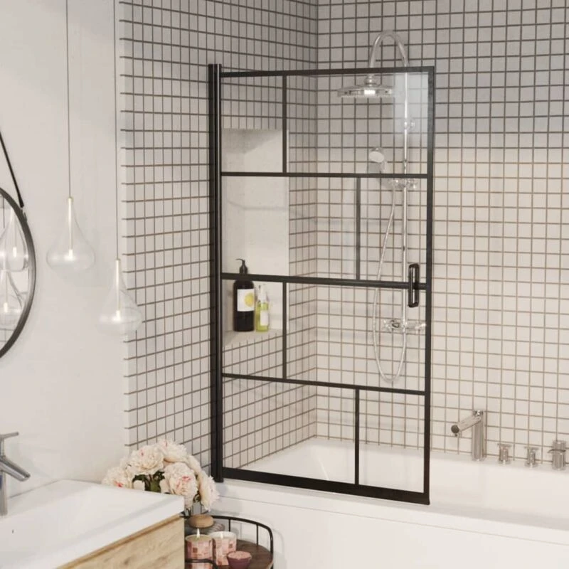 Image of VIDAXL Shower Enclosure esg 80x140cm Black Vidaxl 8720286416051