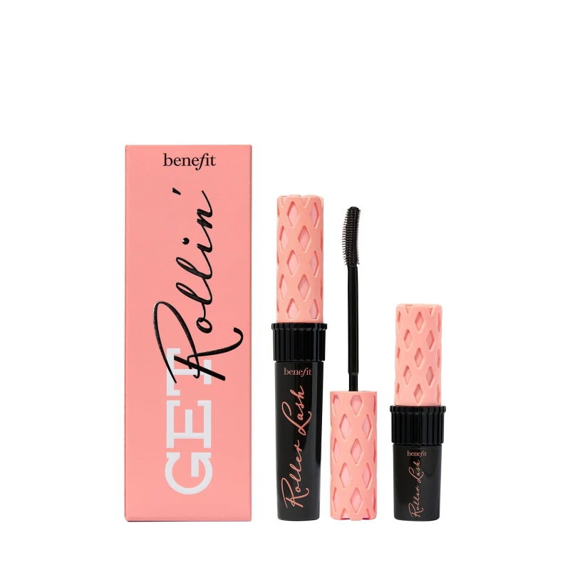 Image of Benefit Get Rollin Roller Lash Full Size and Mini Mascara Duo Worth 42 Black female One Size