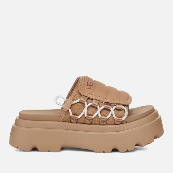 Image of UGG Womens Callie Nubuck and EVA Flatform Sandals - UK 7 Beige Sandals female 1152697-SAN 7