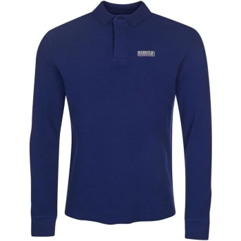 image of Barbour International Honeycomb Pique L/S Polo - Regal Blue BL46