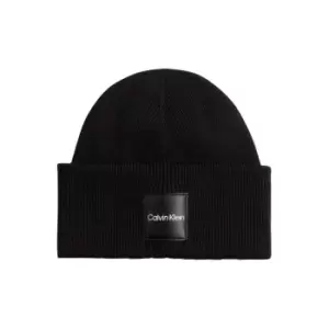 Image of Calvin Klein Fine Cotton Rib Beanie - Black