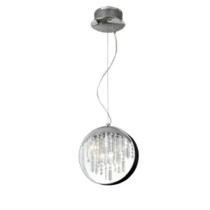 Image of Geo Pendant Black Shade 7 Light G4 Polished Chrome/Crystal, NOT LED/CFL Compatible