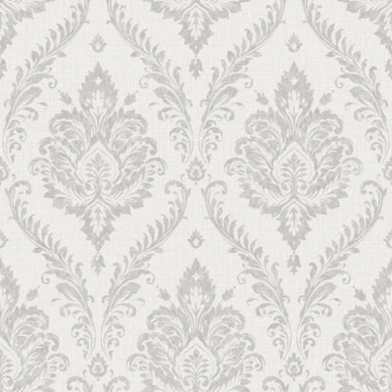 Image of Grandeco Classical Grand Damask Textured Wallpaper, Grey