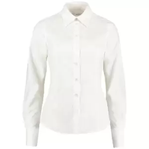 Image of Kustom Kit Ladies Corporate Long Sleeve Oxford Shirt (12) (White)