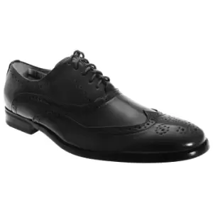 image of Goor Mens Leather Lace-Up Oxford Brogue Shoes (11 UK) (Black)