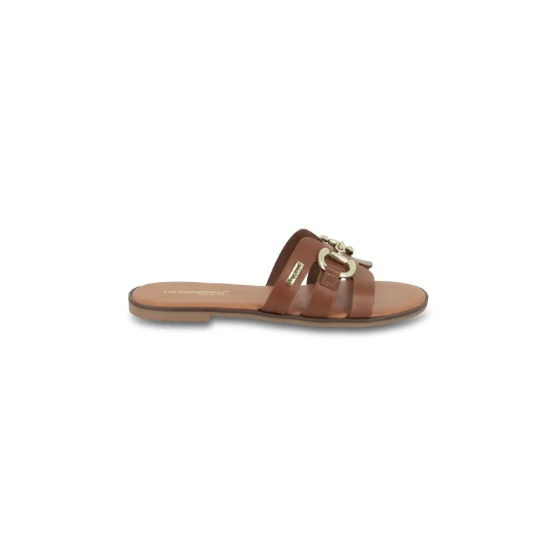 Image of LES TROPEZIENNES PAR M.BELARBI Hamia Leather Mules Tan Women 36 (3.5);41 (7);40 (6.5);38 (5);37 (4)