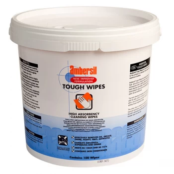 image of Ambersil 30767-AC Toughwipes - Tub of 100