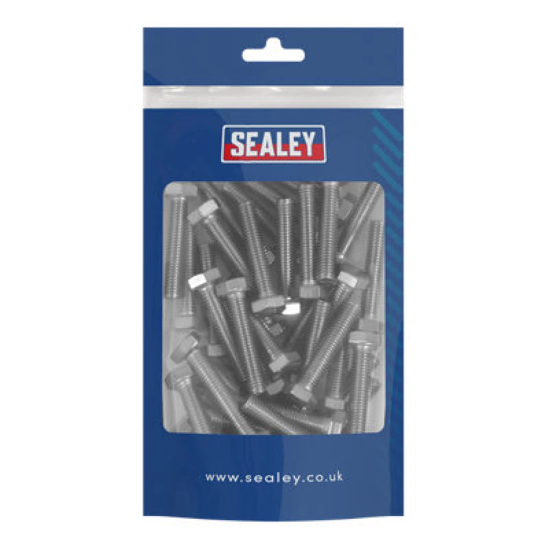 Image of Sealey Stainless Steel Set Screw Din 933 M8 X 1.25 Pitch 50 Pieces S840S