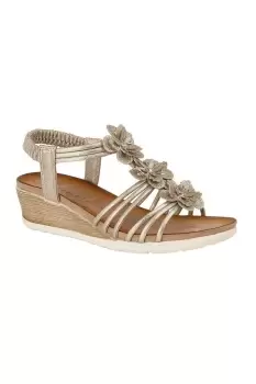Image of Gerina 3 Flower Halterback Wedge Sandals
