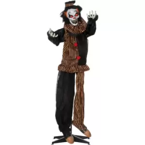 Image of 67 Animated Prop Circus Clown, Indoor Outdoor Halloween Decorations - Multi-Coloured - Outsunny