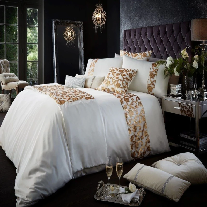 Image of Smart Living Smart Living Premium Polycotton Katie Duvet Cover With Pillowcases in Cream Size: Double Cream Double Unisex 5051346120179