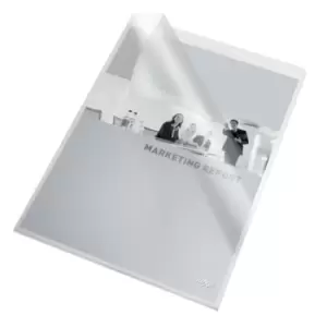 Image of Rexel Quality A4 Document Folder; Clear Embossed; 115mic; Cut Flush;