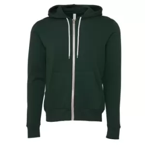 image of Canvas Unixex Zip-up Polycotton Fleece Hooded Sweatshirt / Hoodie (2XL) (Forest Green)