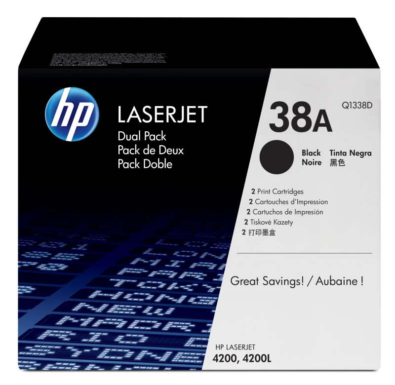 Image of HP Q1338D/38D Toner cartridge Black twin pack. 2x12K pages/5% Pack=2 f