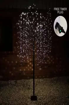 Image of Weeping Willow Tree - Black - 240cm - Cool White
