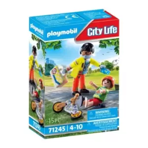 image of Lego Playmobil 71245 City Life Paramedic With Patient