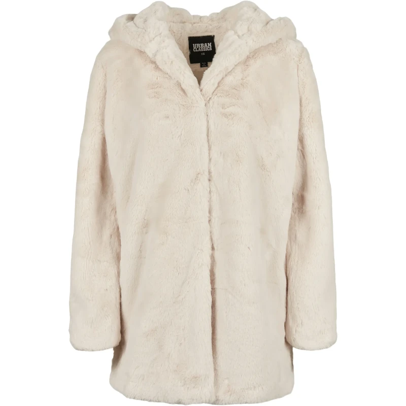 Image of Urban Classics Womens hooded jacket Urban Classics teddy coat Blanc Female XL