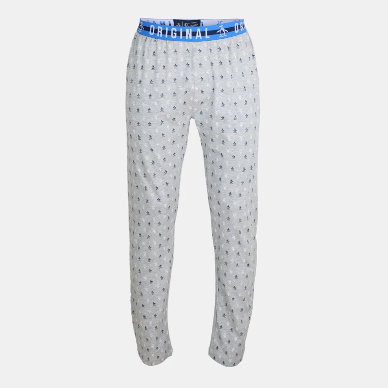 Image of Original Penguin Original Penguin Men Jersey Pyjamas Bottoms in Grey Size: large Grey L Male 5056395821183