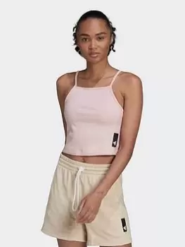Image of adidas Studio Lounge Rib Tank Top, Pink Size XL Women