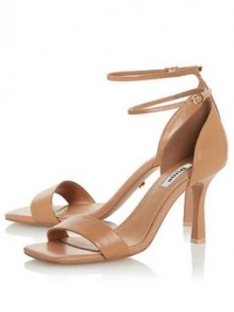 image of Dune London Dune London Meri T Heeled Sandal, Camel, Size 8, Women