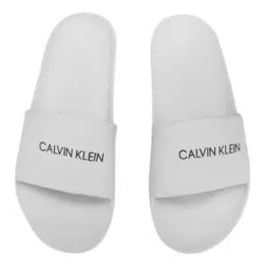 Image of Calvin Klein Logo Slides Junior - White