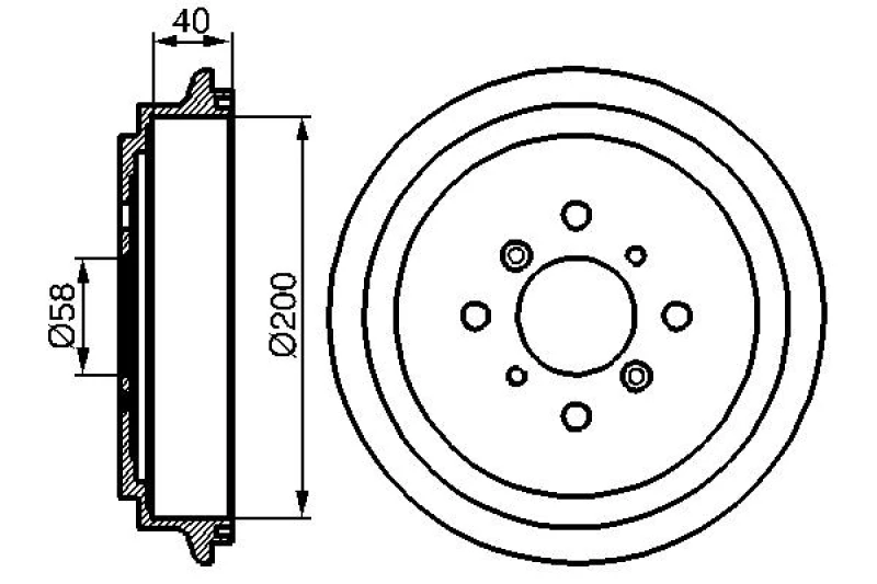 Image of Bosch 0 986 477 141 Brake Drum Rear Axle, 245mm Brake Drum (123)
