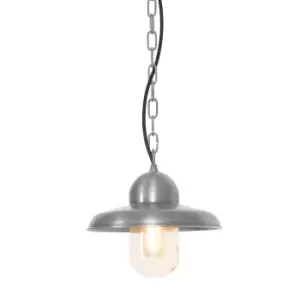 Image of Somerton 1 Light Outdoor Ceiling Chain Lantern Antique Nickel IP44, E27