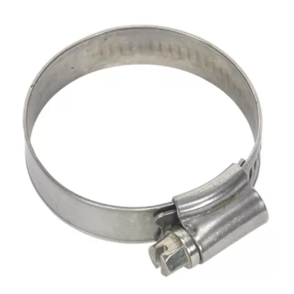 Image of Genuine SEALEY SHCSS1 Hose Clip Stainless Steel Ø32-44mm Pack of 10