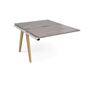 Image of Fuze add on units back to back 1200mm x 1600mm - white frame and grey oak top