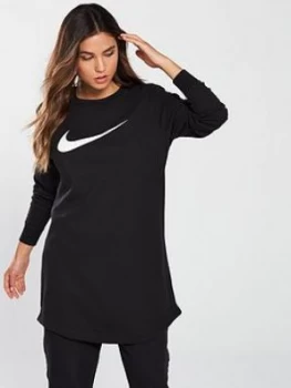 Image of Nike Sportswear Long Sleeve Tunic Top Black Size L Women