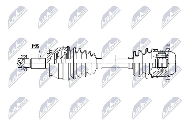 Image of NTY NPW-FT-108 Drive shaft Front Axle Right Drive Shaft (13)