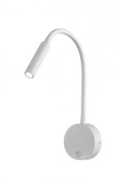 Image of Wall Lamp , Reader 1L 3W LED Round Head Spot, 3000K, 135lm, Round Base Matt White