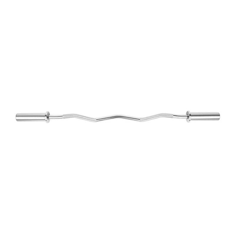 Image of Phoenix Fitness Curved Barbell Bar 4ft; standard 1 Inch;, Silver RY2213