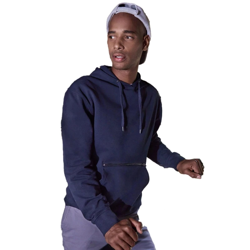 Image of Kustom Kit Mens Pique Regular Hoodie in Navy Size: Large Navy Male L